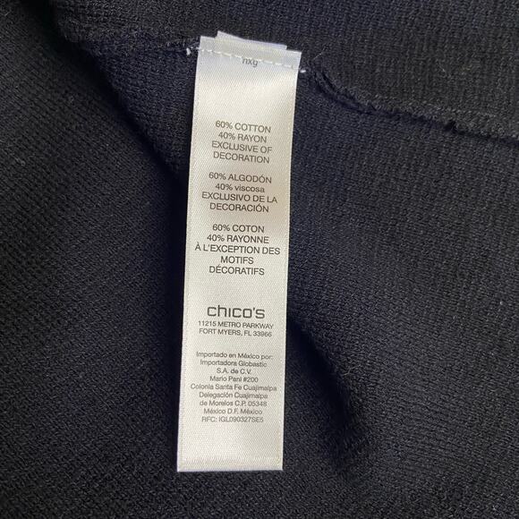 Chico's Embellished Open Cardigan Women's Large Military Career Chic Office NWT - Picture 9 of 12